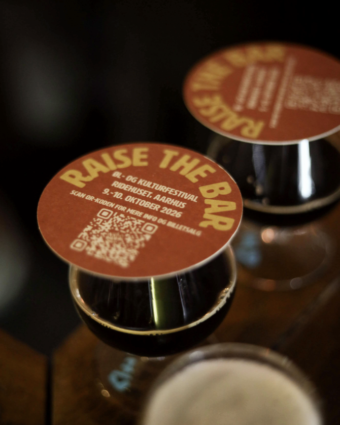 Raise the Bar festival øl coaster 2026